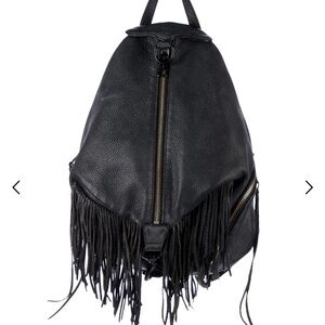 Rebecca Minkoff Black Fringe Leather Backpack